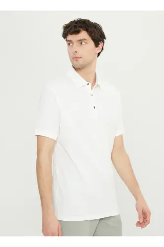 Altınyıldız Classics Polo Collar White Men's T-Shirt ACE091252009_BYZ - 3