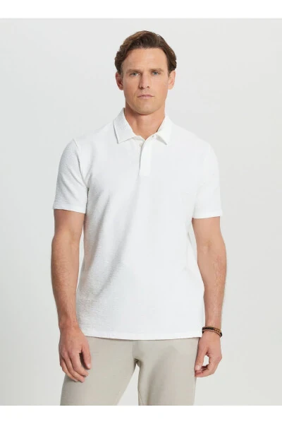 Altınyıldız Classics Polo Neck Jacquard White Men's - 3