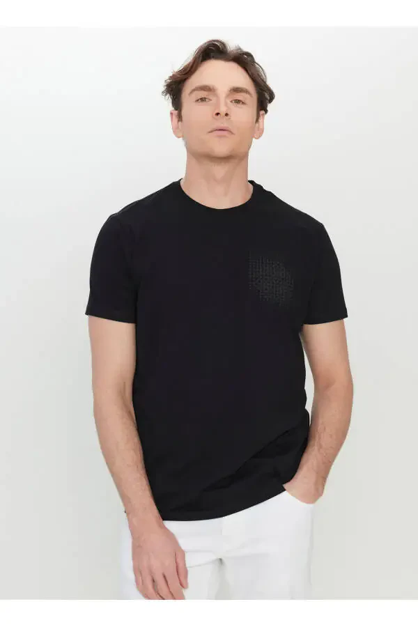 Altınyıldız Classics Polo Shirt, Black with Print - 3