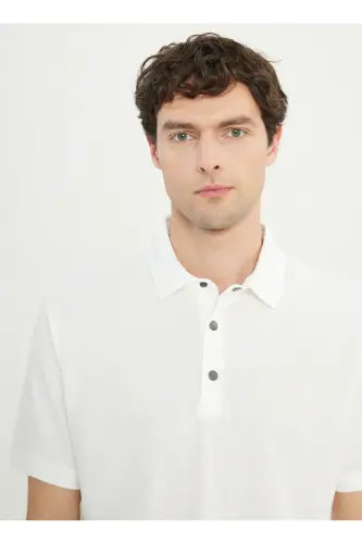 Altınyıldız Classics Polo Воротник Белый Мужская Футболка ACE091252009_BYZ - 4