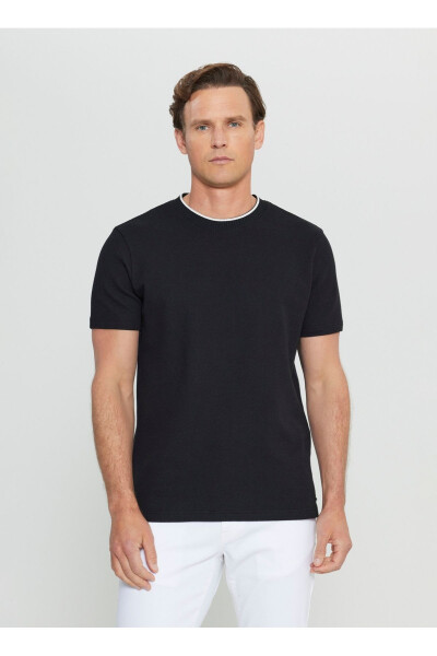 Altınyıldız Classics Polo Yaka Jakarlı Siyah Erkek T-Shirt ACE091252104_SYH - Siyah - 7