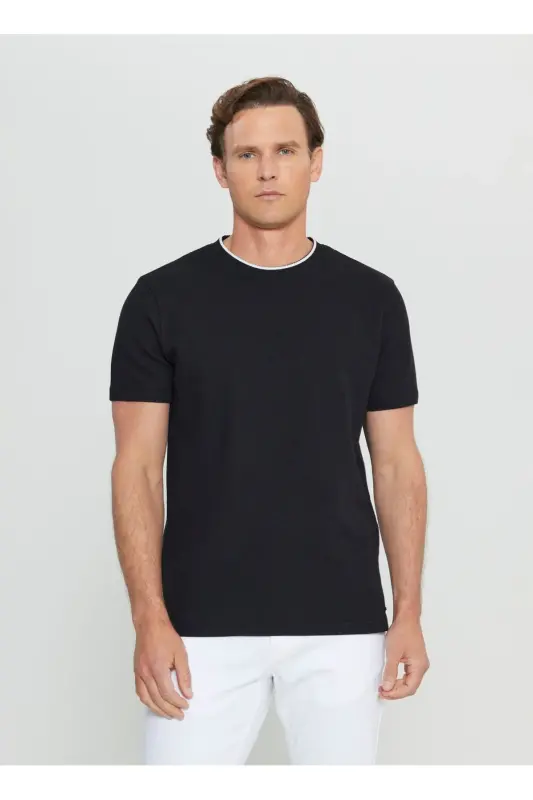 Altınyıldız Classics Polo Yaka Jakarlı Siyah Erkek T-Shirt ACE091252104_SYH - Siyah - 2
