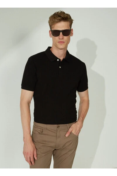 Altınyıldız Classics Polo Yaka Siyah Erkek T-Shirt 4A9000000001 - 3