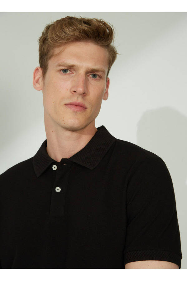 Altınyıldız Classics Polo Yaka Siyah Erkek T-Shirt 4A9000000001 - 4