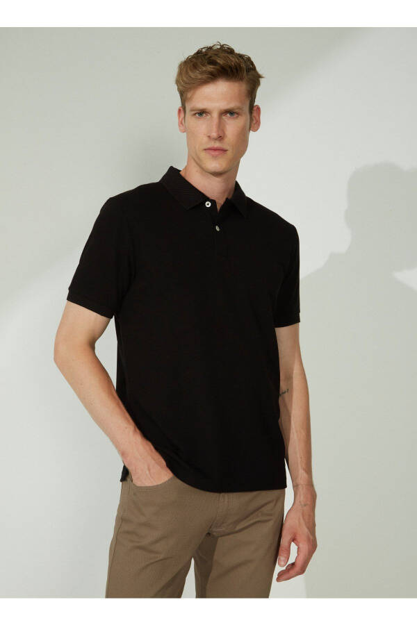 Altınyıldız Classics Polo Yaka Siyah Erkek T-Shirt 4A9000000001 - 1