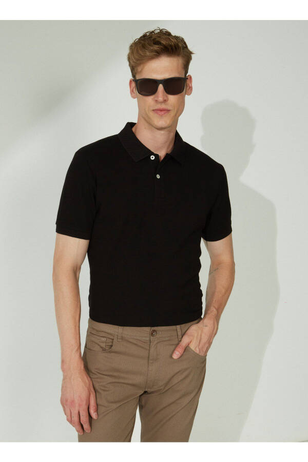 Altınyıldız Classics Polo Yaka Siyah Erkek T-Shirt 4A9000000001 - 3