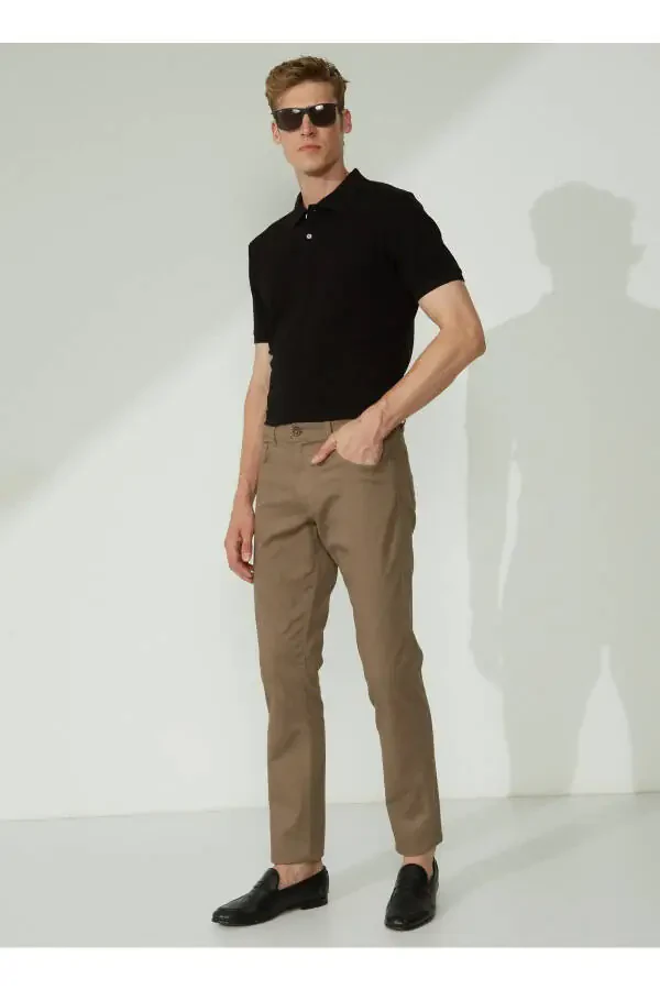 Altinyildiz Classics Polo Yoqa Qora Erkaklar Futbolka 4A9000000001 - 2