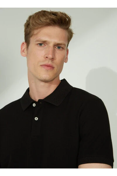 Altinyildiz Classics Polo Yoqa Qora Erkaklar Futbolka 4A9000000001 - 4