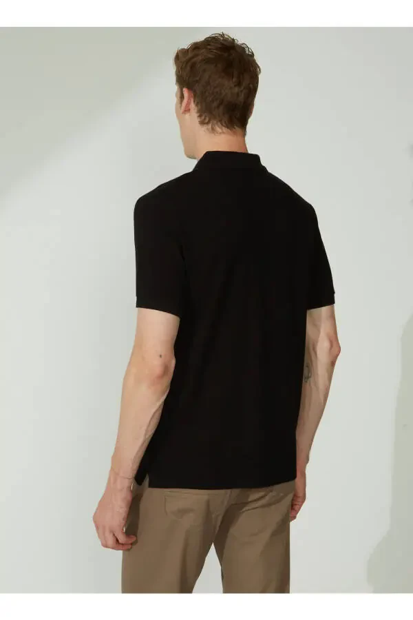 Altinyildiz Classics Polo Yoqa Qora Erkaklar Futbolka 4A9000000001 - 5