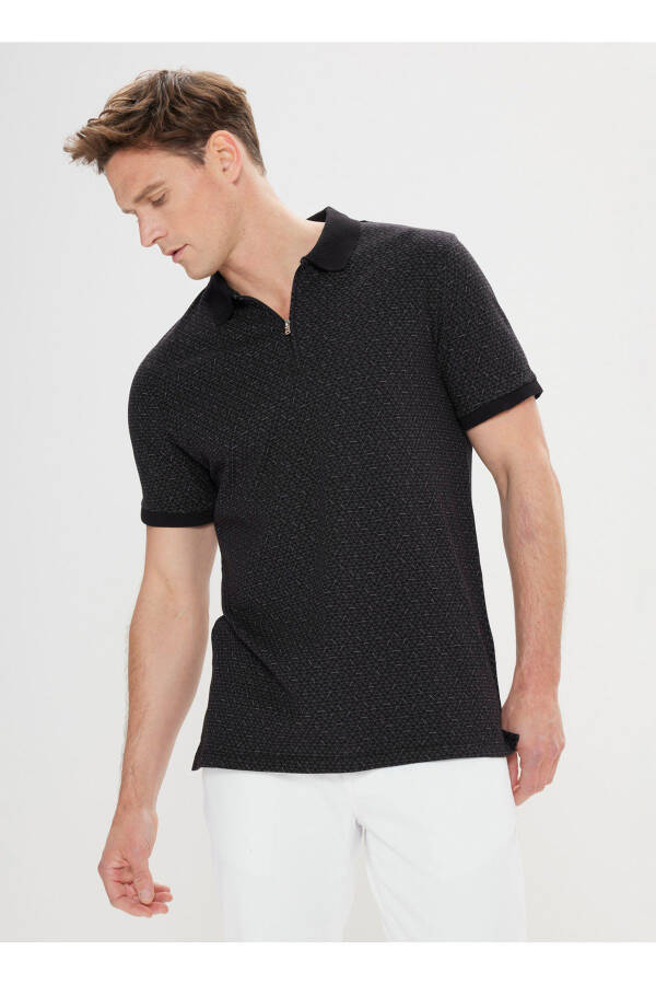Altınyıldız Classics Qora Erkaklar Polo Futbolkasi 4A4824200036 - 3