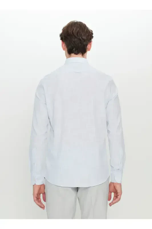 Altınyıldız Classics Slim Fit Button-Down Collar Blue Er - 5