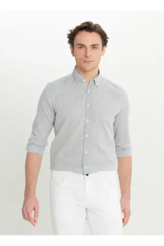 Altınyıldız Classics Slim Fit Button-Down Collar Grey Erk - 1