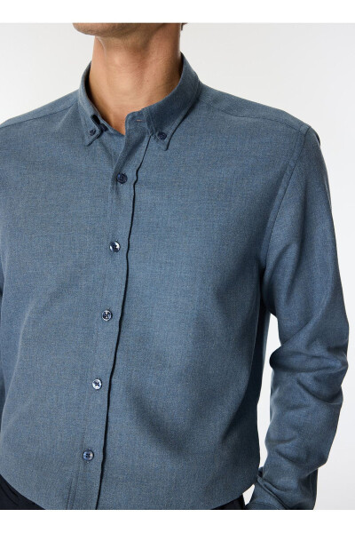 Altınyıldız Classics Slim Fit Button-Down Collar Navy Blue Men's Shirt ACE202510303_GÖMLEK PAR DY - 4