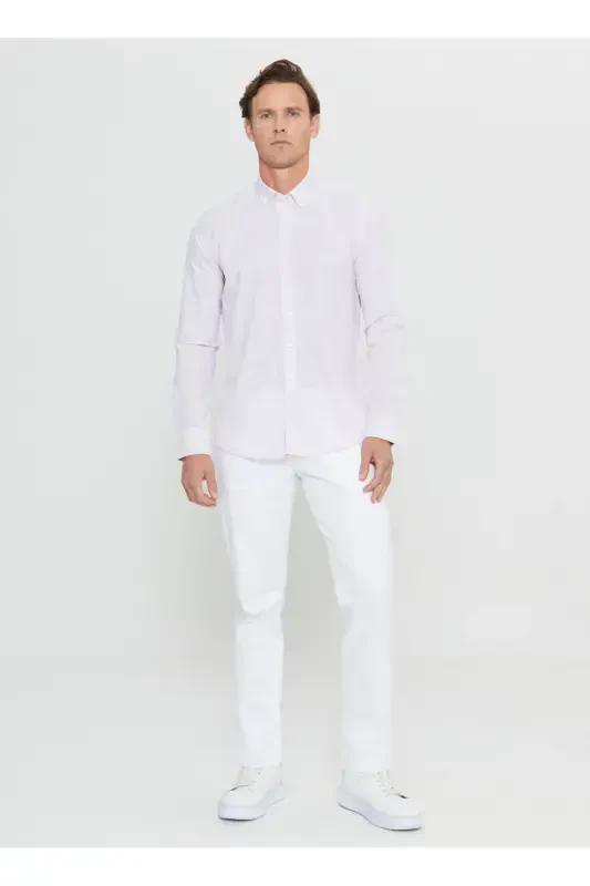 Altınyıldız Classics Slim Fit Button-Down Collar Pink Men's Shirt ACE020252168_PMB - 2