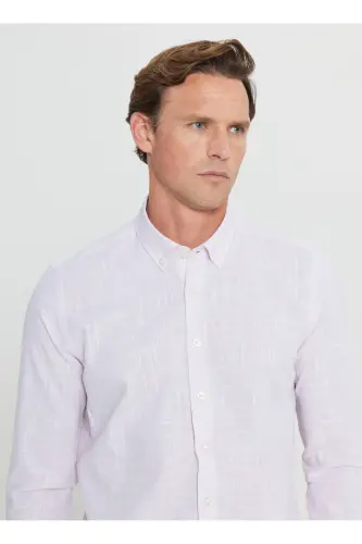 Altınyıldız Classics Slim Fit Button-Down Collar Pink Men's Shirt ACE020252168_PMB - 4