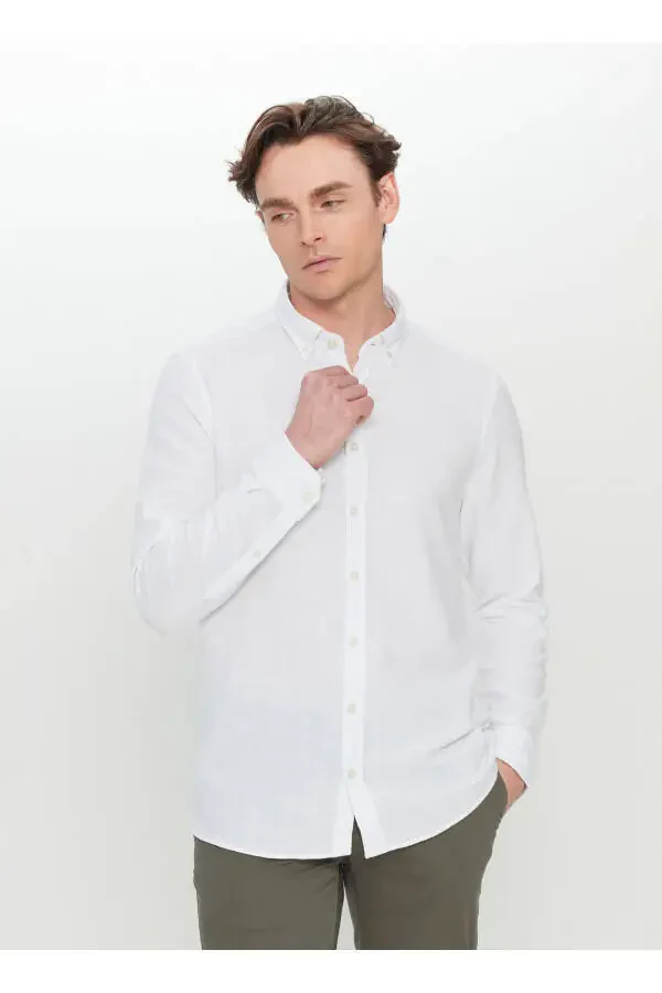 Altınyıldız Classics Slim Fit Button-Down Collar White S - 2
