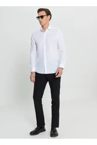 Altınyıldız Classics Slim Fit Düğmeli Yaka Beyaz E - 1