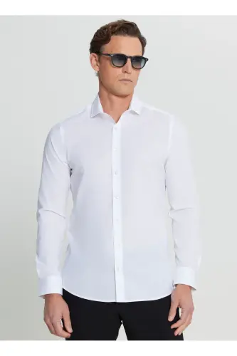 Altınyıldız Classics Slim Fit Düğmeli Yaka Beyaz E - 3