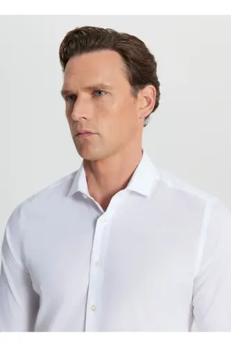 Altınyıldız Classics Slim Fit Düğmeli Yaka Beyaz E - 4