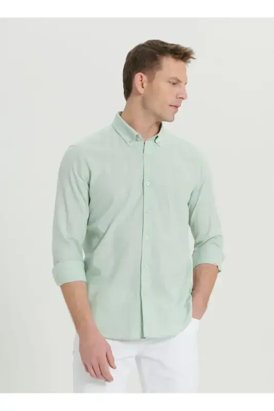 Altınyıldız Classics Slim Fit Düğmeli Yaka Açık Mi - ALTINYILDIZ CLASSICS