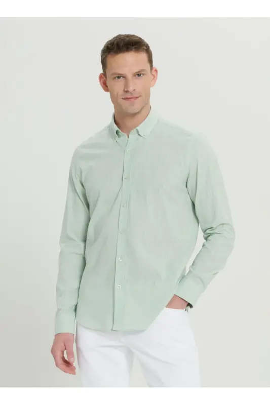 Altınyıldız Classics Slim Fit Düğmeli Yaka Açık Mi - 3