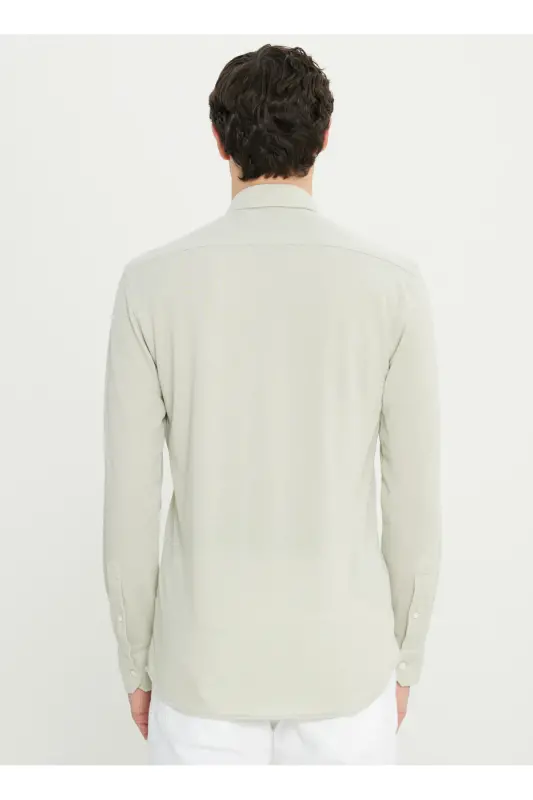 Altınyıldız Classics Slim Fit Düğmeli Yaka Haki Erkek Gömlek ACE020252157_HAK - 4