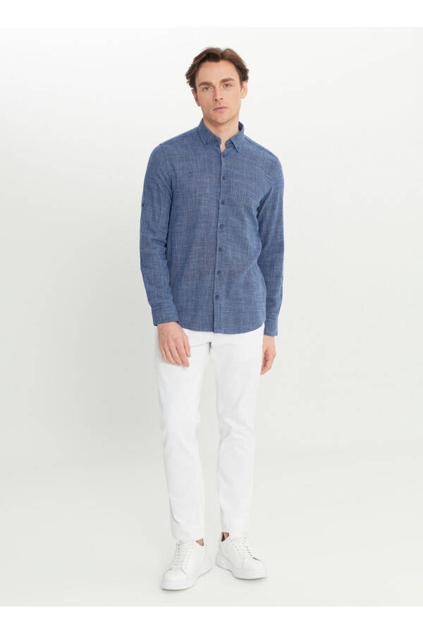 Altınyıldız Classics Slim Fit Düğmeli Yaka Lacivert Erkek Gömlek ACE020252165_LAC - Lacivert - 2