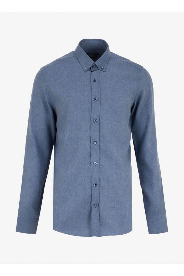 Altınyıldız Classics Slim Fit Düğmeli Yaka Lacivert Erkek Gömlek ACE202510303_GÖMLEK PAR DY - 5