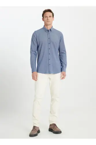 Altınyıldız Classics Slim Fit Düğmeli Yaka Lacivert Erkek Gömlek ACE202510304_GÖMLEK PAR DY - Lacivert - 2