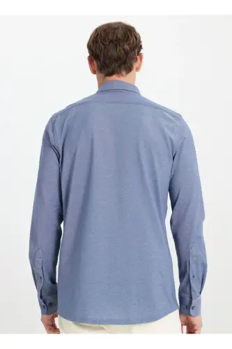 Altınyıldız Classics Slim Fit Düğmeli Yaka Lacivert Erkek Gömlek ACE202510304_GÖMLEK PAR DY - Lacivert - 5