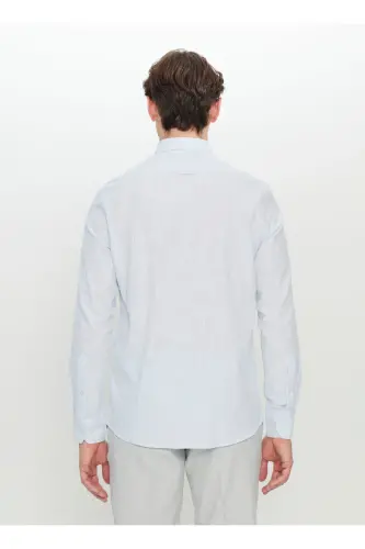 Altınyıldız Classics Slim Fit Düğmeli Yaka Mavi Erkek Gömlek ACE020252168_MAV - Mavi - 5