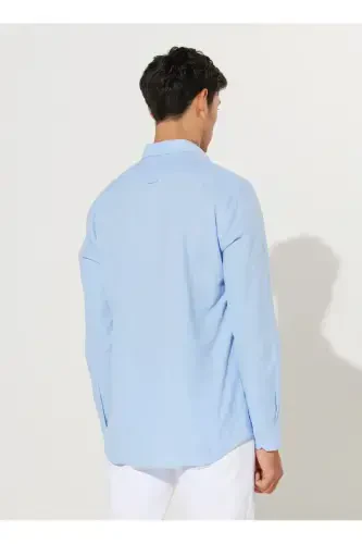 Altınyıldız Classics Slim Fit Düğmeli Yaka Mavi Er - 7