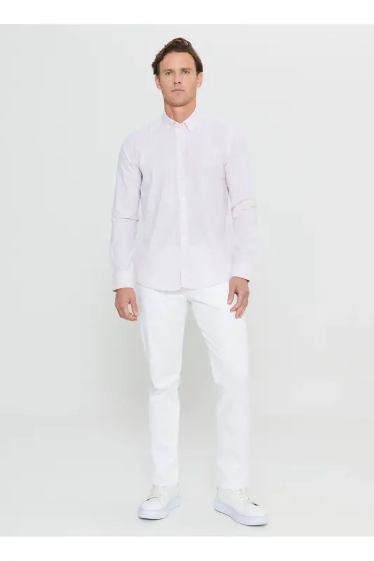 Altınyıldız Classics Slim Fit Düğmeli Yaka Pembe Erkek Gömlek ACE020252168_PMB - Pembe - 2