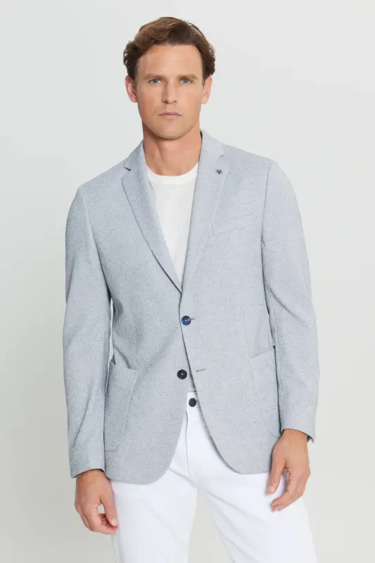 Altınyıldız Classics Slim Fit Indigo Erkek Ceket ACE004252054_IND - 4