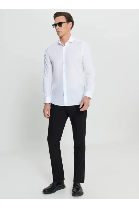 Altınyıldız Classics Slim Fit рубашка с пуговицами, белый цвет E - 1