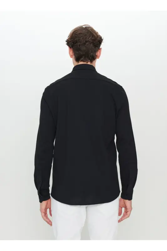 Altınyıldız Classics Slim Fit рубашка с пуговицами, черный, мужской ACE020252157_SYH - 5