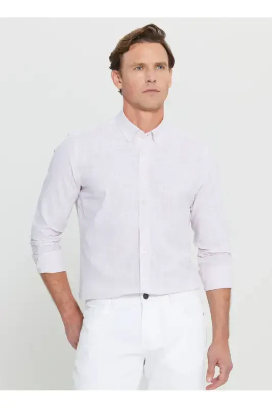 Altinyildiz Classics Slim Fit Tugmali Yoqa Pushti Erkak Ko'ylak ACE020252168_PMB - ALTINYILDIZ CLASSICS