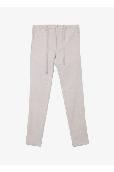 Altınyıldız Classics Trousers with Tie Waist and Slim Leg - 1