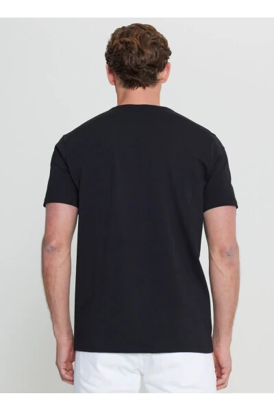 Altinyildiz Classics Velosiped Yoqali Bosmali Qora Erkaklar Futbolkasi ACE091252072_SYH - 5