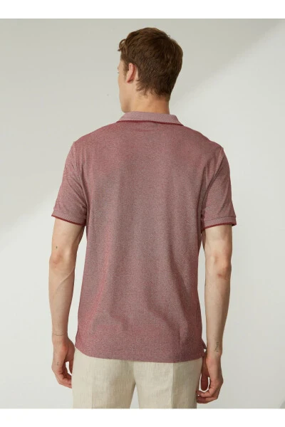 Altınyıldız Classics White - Burgundy Men's Polo T-Shirt - 5