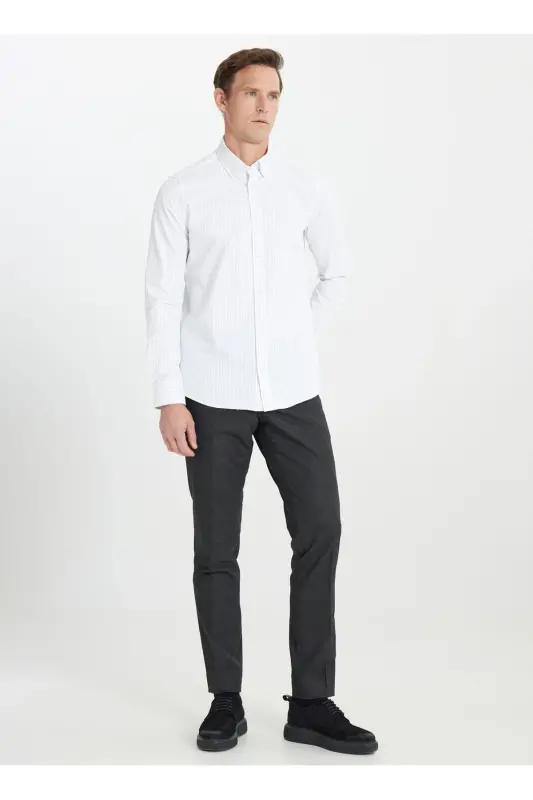 Altınyıldız Classics White - Khaki Men's Shirt ACE202510073_SHIRT PAR DY - 2