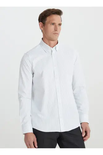 Altınyıldız Classics White - Khaki Men's Shirt ACE202510073_SHIRT PAR DY - 3