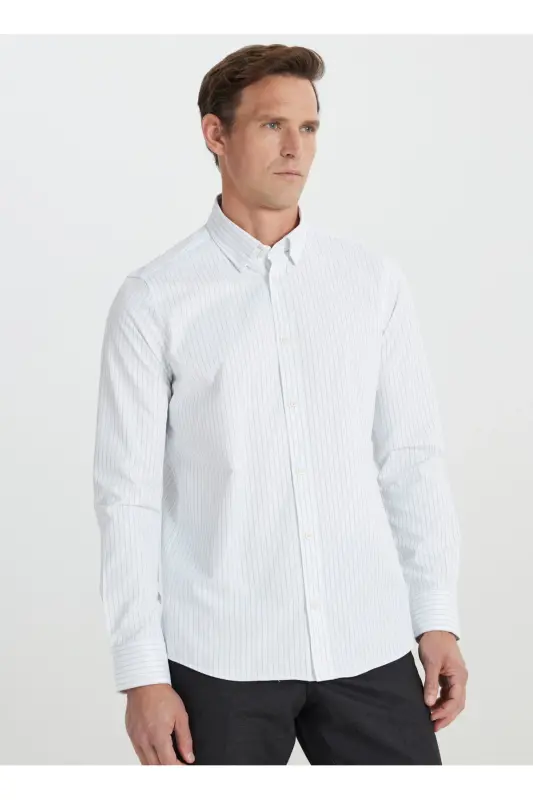 Altınyıldız Classics White - Khaki Men's Shirt ACE202510073_SHIRT PAR DY - 3