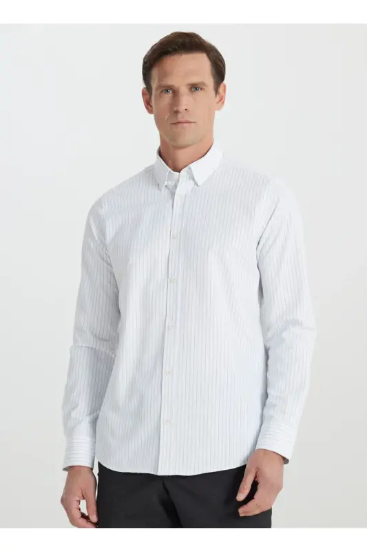 Altınyıldız Classics White - Khaki Men's Shirt ACE202510073_SHIRT PAR DY - 4