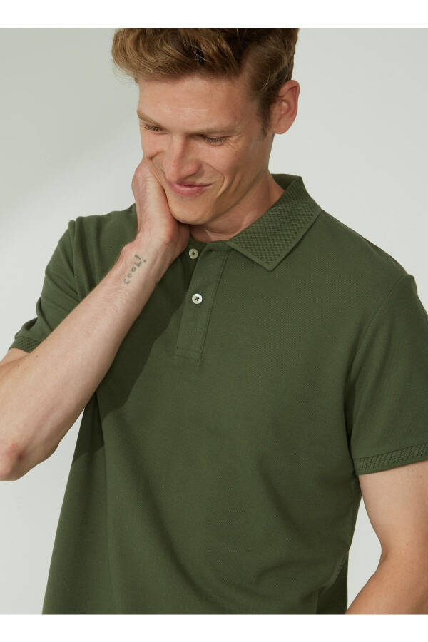 Altinyulduz Classics Polo Yaka Haki Erkaklar T-Shirt 4A9000000001 - 4