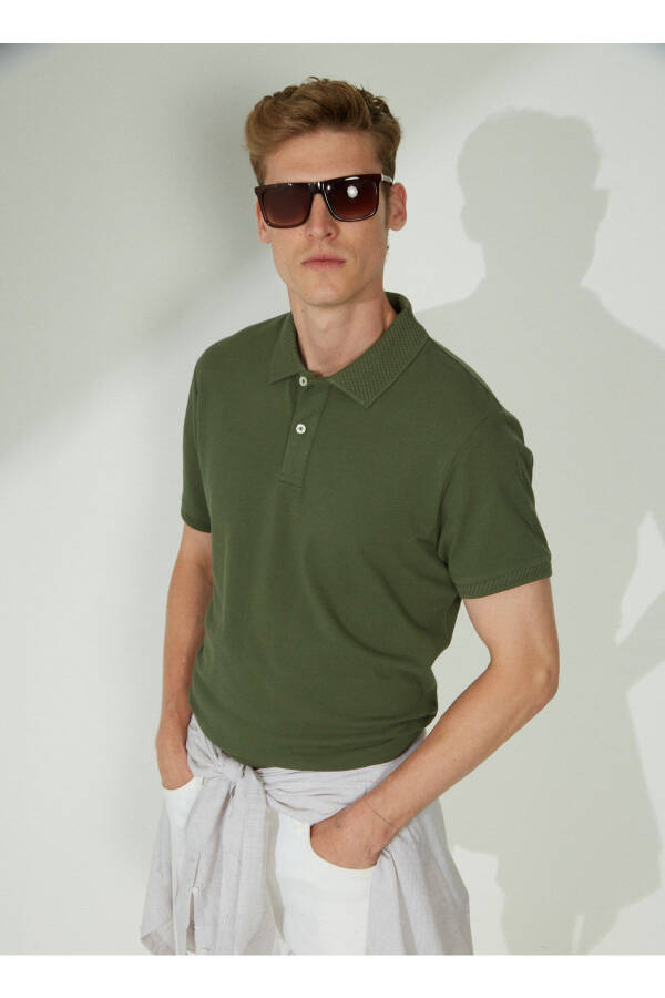 Altinyulduz Classics Polo Yaka Haki Erkaklar T-Shirt 4A9000000001 - 1