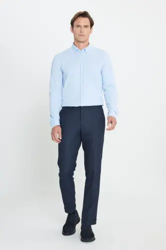 Altinyulduz Classics Rezinali Bel Slim Fit To'q ko'k Erkak Shim ACE012510152_PANTOLON KLASIK YON - 3
