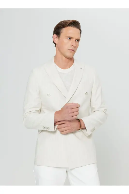 Altinyulduz Classics Slim Fit Bej Erkak Kurtka ACE0 - 3