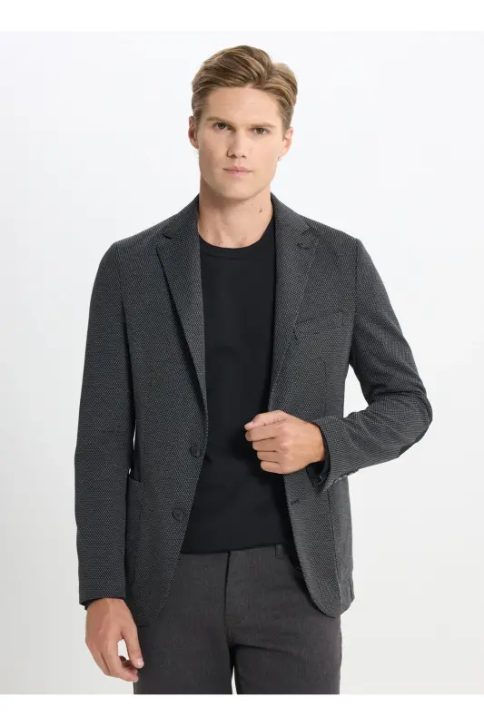 Altinyulduz Classics Slim Fit Qora Erkak Kurtkasi AC - 4