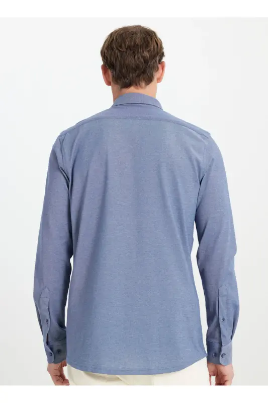Altinyulduz Classics Slim Fit Tugmali Yaka Lojavart Erkak Ko'ylak ACE202510304_KO'YLAK PAR DY - 5